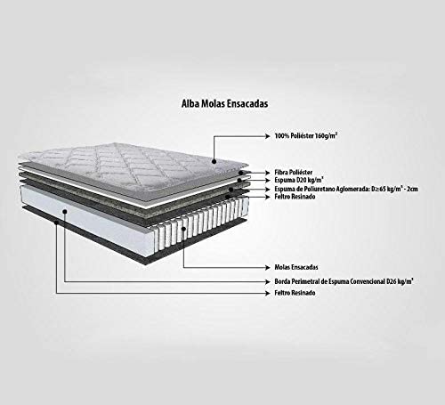 Cama Box King Herval Alba, Molas Ensacadas, 193 cm